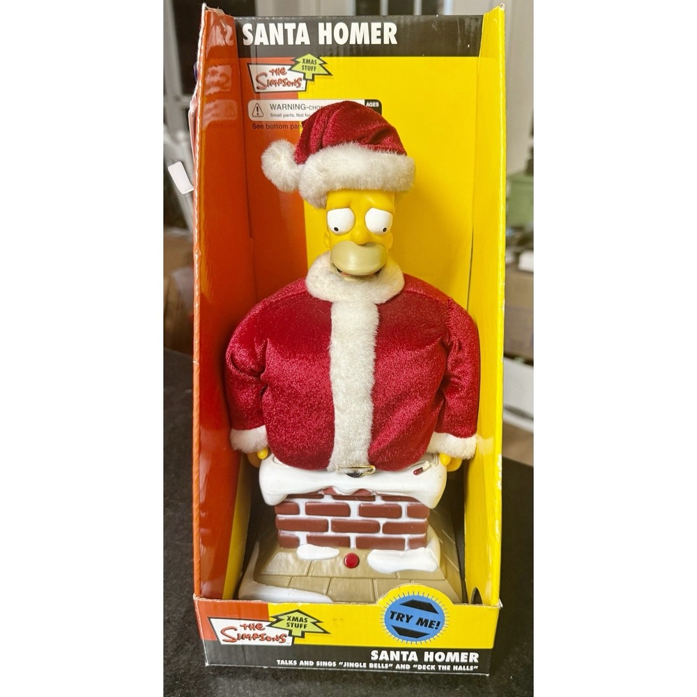 The Simpsons Santa Homer Stuck In A Chimney Christmas By Gemmy 2004 Working